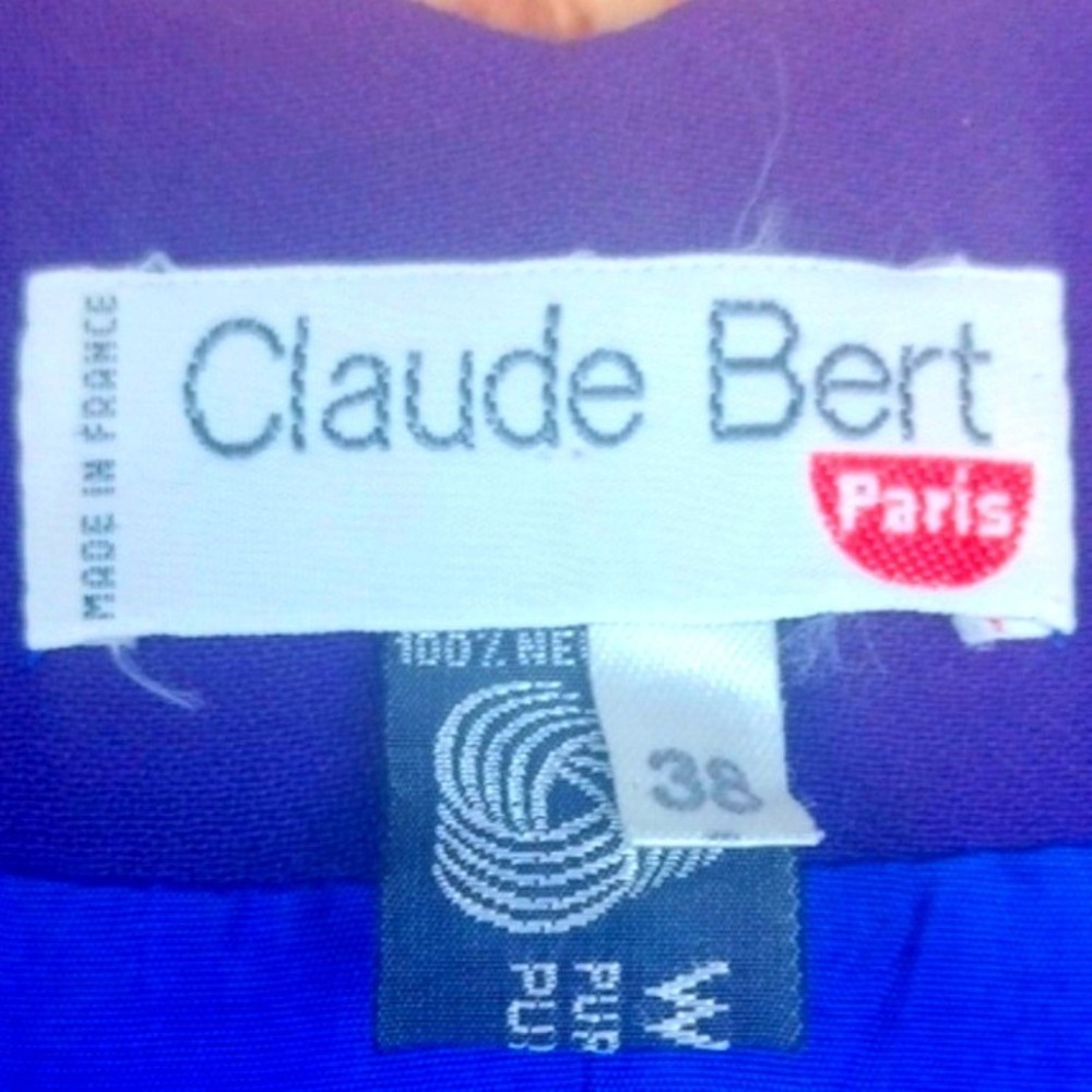 Vintage Claude Bert Paris Wool Sculptural Button Blazer Women 38 Purple French - Picture 3 of 3